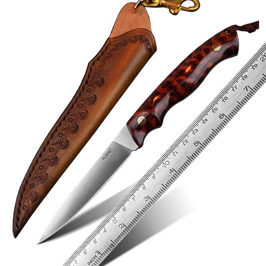 3.43Inch Full Tang Fixed Blade Knife，M390 Steel Blade，Snakewood Handle