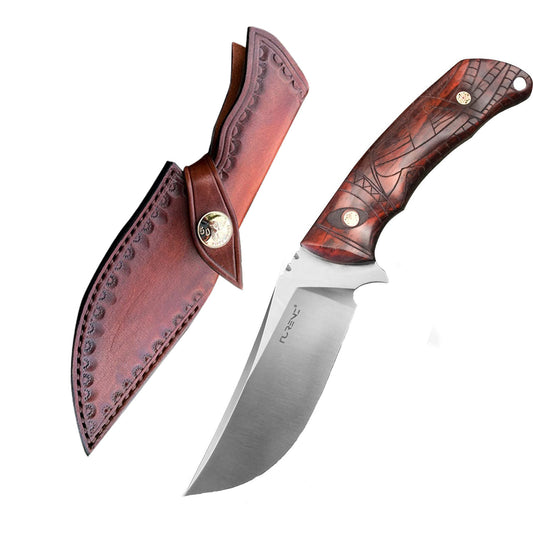 3.8Inch Outdoor Survival Tactical  Fixed Blade Bowie Knives,DC53 Steel, Rosewood Handle