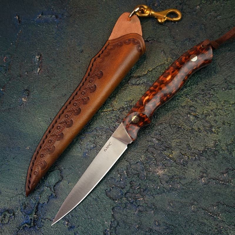 3.43Inch Full Tang Fixed Blade Knife，M390 Steel Blade，Snakewood Handle