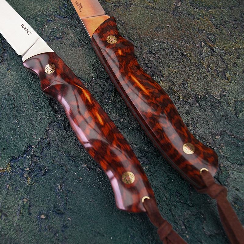 3.43Inch Full Tang Fixed Blade Knife，M390 Steel Blade，Snakewood Handle