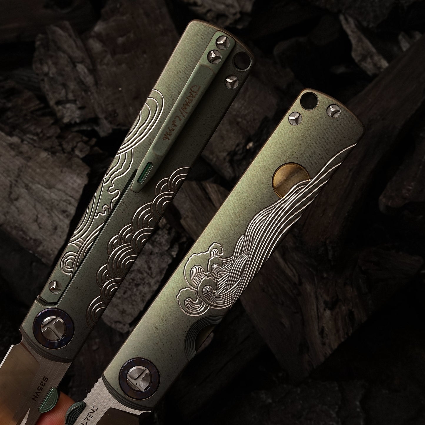 Multipurpose Folding Pocket Knife,CPM-S35VN Powder Steel, TC4 Titanium Alloy Handle