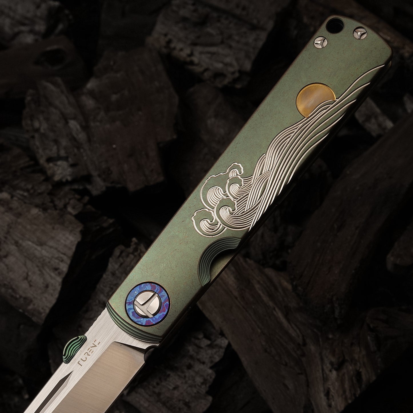 Multipurpose Folding Pocket Knife,CPM-S35VN Powder Steel, TC4 Titanium Alloy Handle