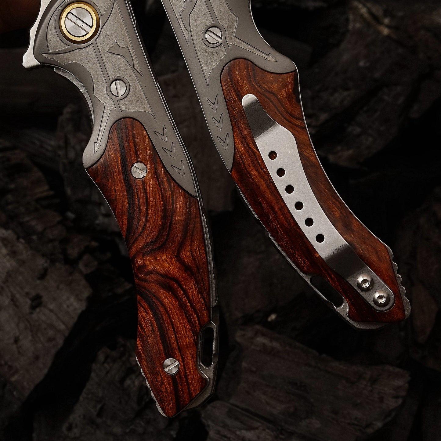 3.35 Inch Folding Pocket Knife，M390 Powder Steel Blade，American Desert Ironwood Handle