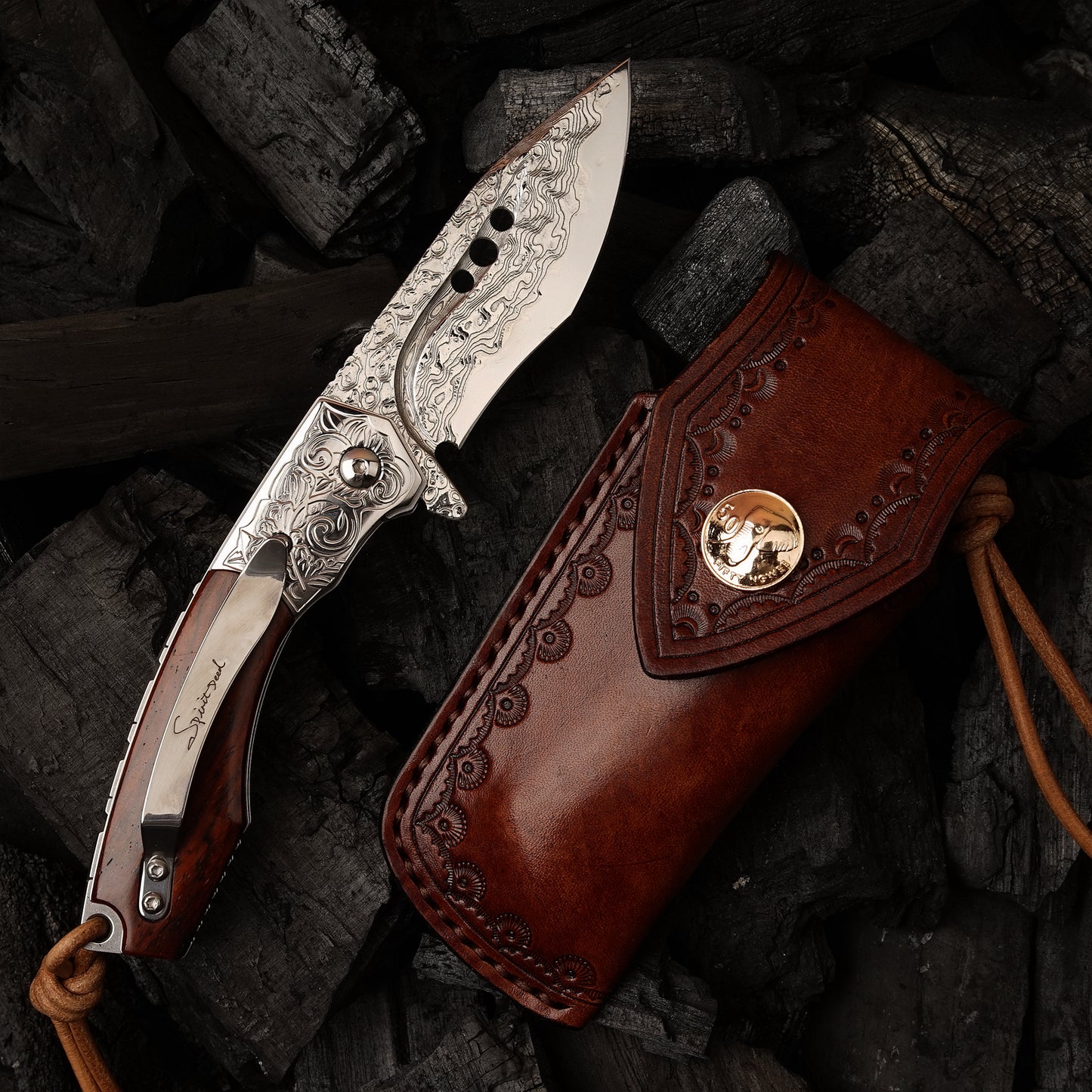 2.87 Inch Camping Folding Knife,67 layers Damascus Steel,VG 10 Core Rosewood Handle