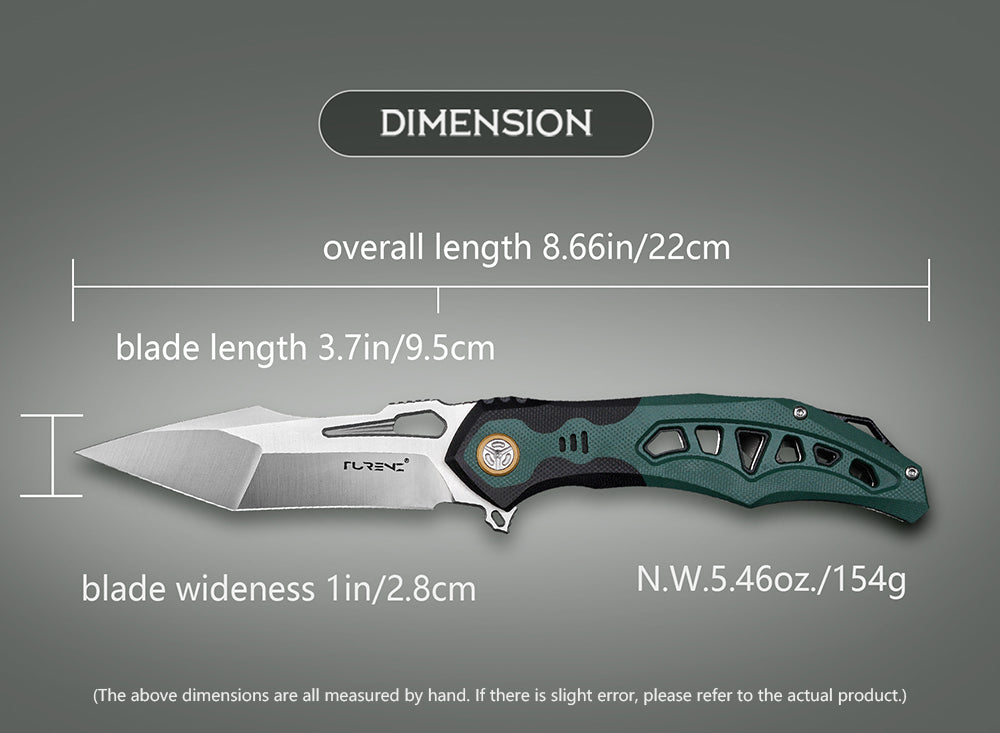 3.7in High Hardness Sharp Folding Pocket Knife, Vg10 Steel Blade, Inlaid G10 Handle, Lining Lock,White Blade