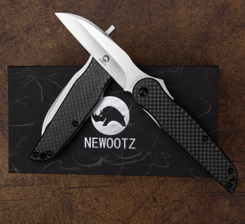 2.8 in Folding Pocket Knife , D2 Steel Blade,Carbon Fiber Handle,Liner Lock