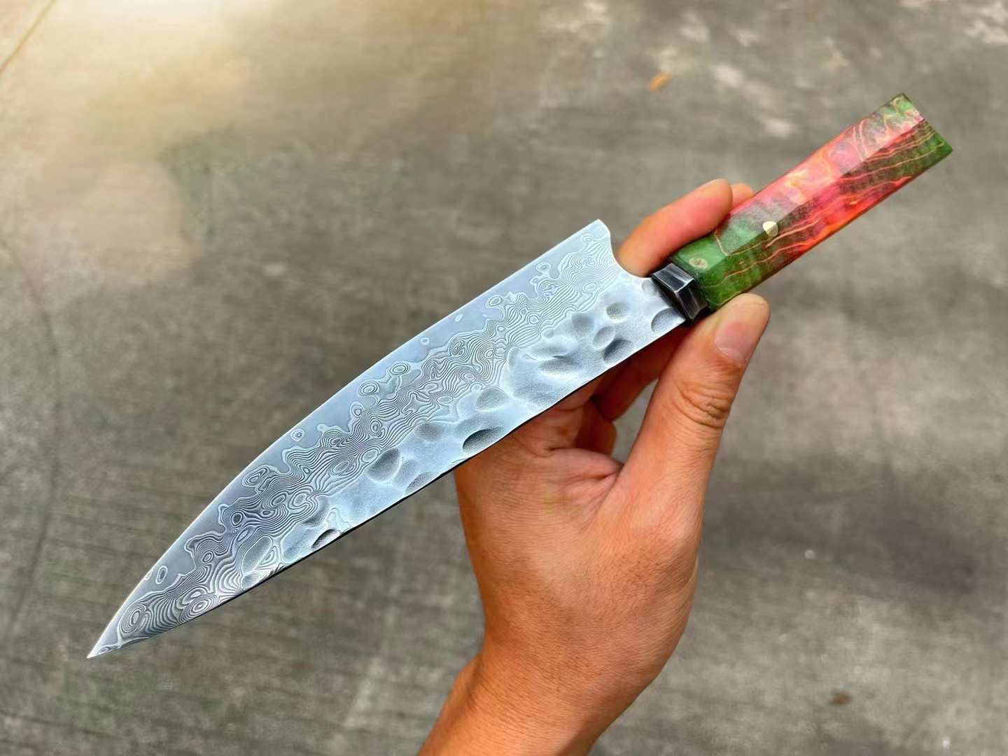 5.9 Inch Japanese Kitchen Utility Knife,73 Layer Damascus Steel Blade, Stabilized Handle