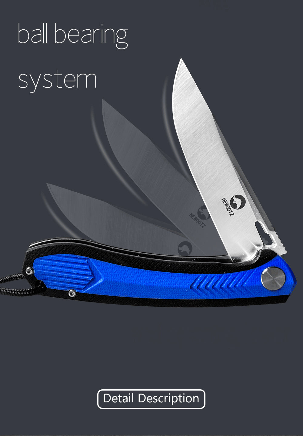 3.5in Edc Folding Pocket Knife,D2 Tool Steel Blade,G10 Handle,Liner Lock