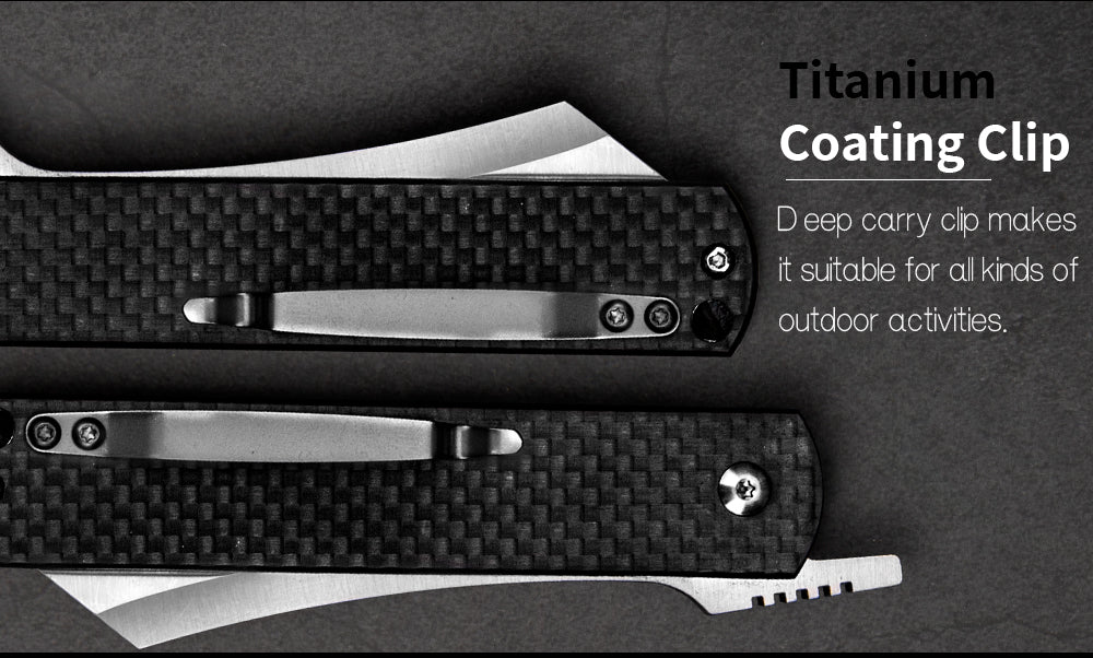 3in Higonokami Razor Folding Pocket Knife , D2 Steel Blade,Carbon Fiber Handle,Liner Lock