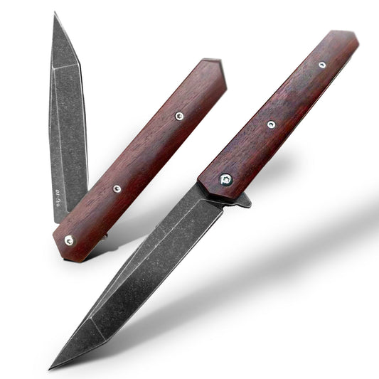 3.54inch portable folding knife,VG10 steel,rosewood handle