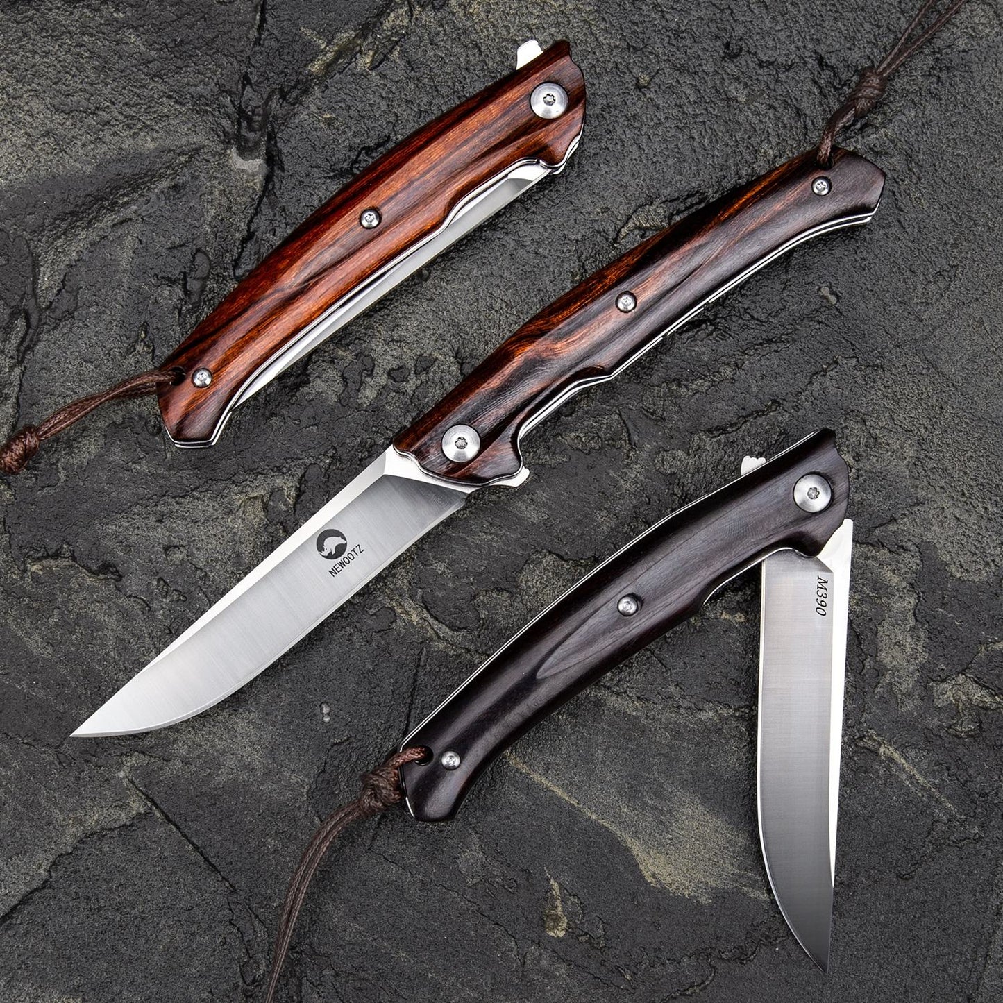 3.5 Inch Outdoor Folding Pocket Knife,M390 Steel Blade, Ironwood Handle, Liner Lock