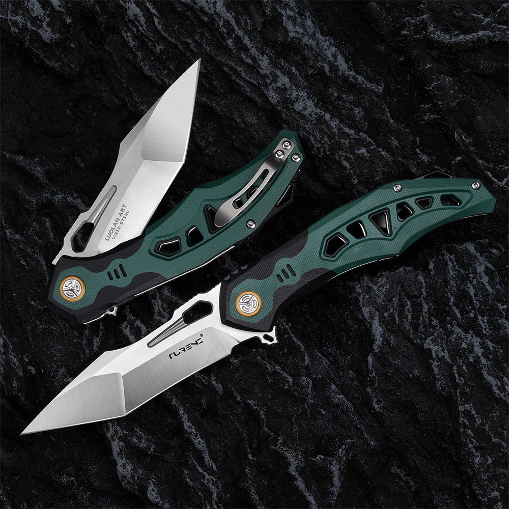 3.7in High Hardness Sharp Folding Pocket Knife, Vg10 Steel Blade, Inlaid G10 Handle, Lining Lock,White Blade