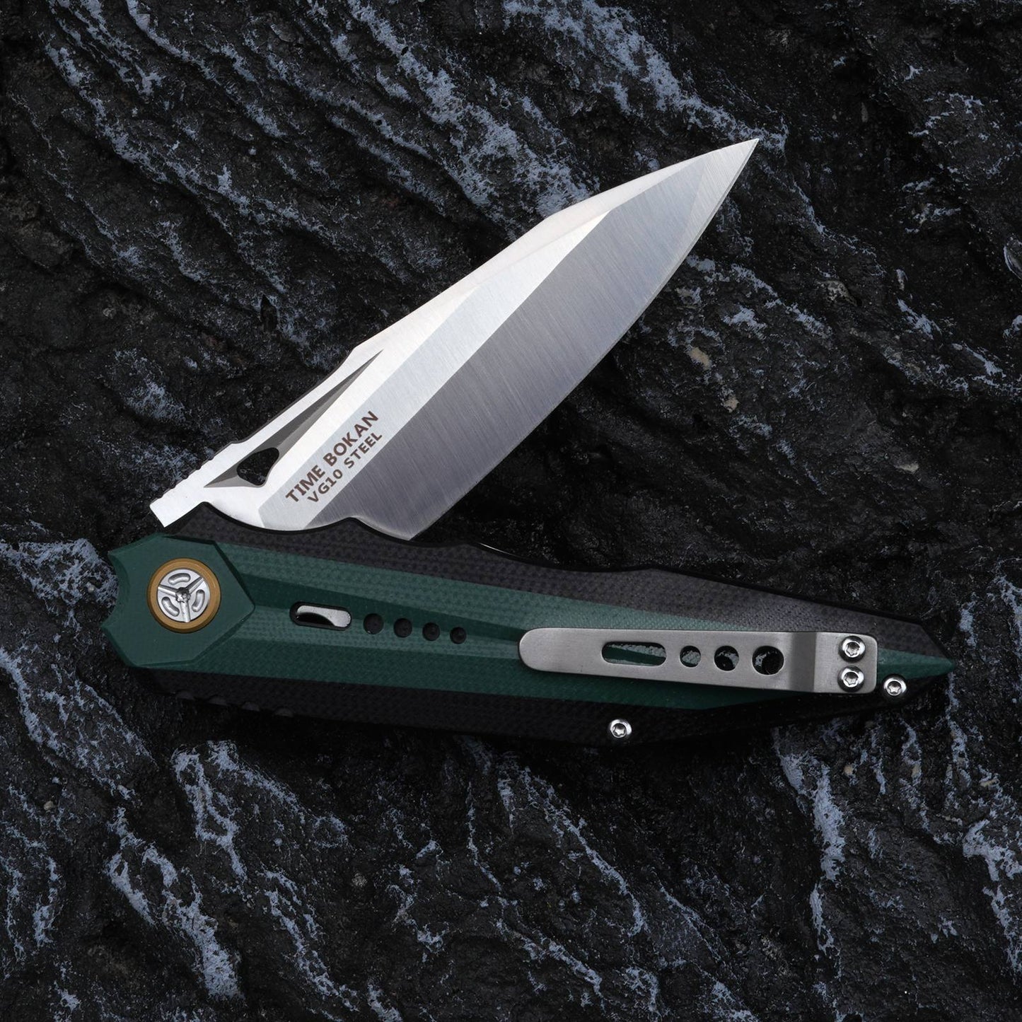 3.7in High Hardness Sharp Folding Pocket Knife, Vg10 Steel Blade, Inlaid G10 Handle, Lining Lock,White Blade