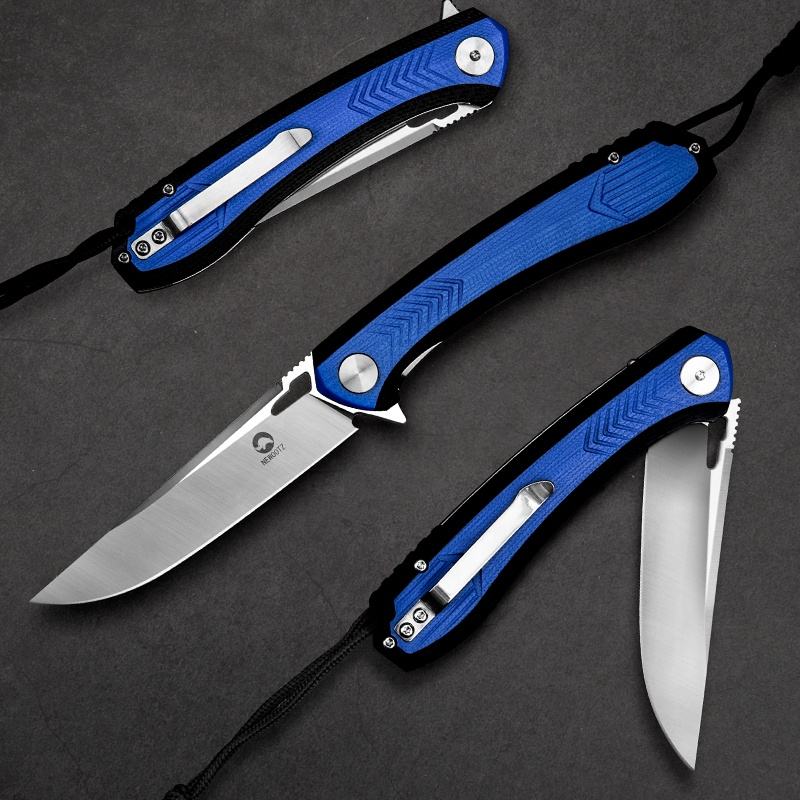 3.5in Edc Folding Pocket Knife,D2 Tool Steel Blade,G10 Handle,Liner Lock