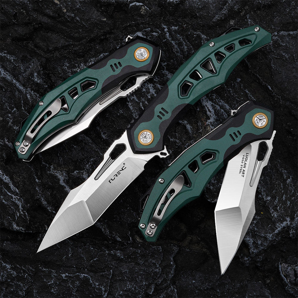 3.7in High Hardness Sharp Folding Pocket Knife, Vg10 Steel Blade, Inlaid G10 Handle, Lining Lock,White Blade