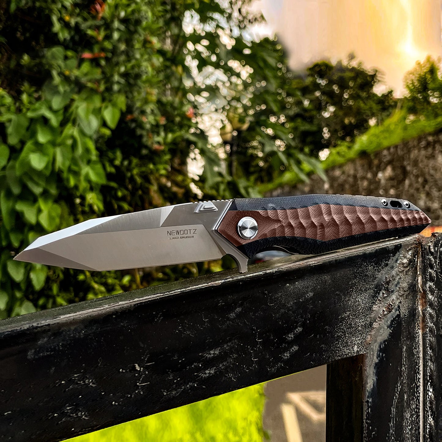 4in Outdoor Edc Folding Blade Knife, D2 Tool Steel Blade, Brown G10 Handle,Liner Lock