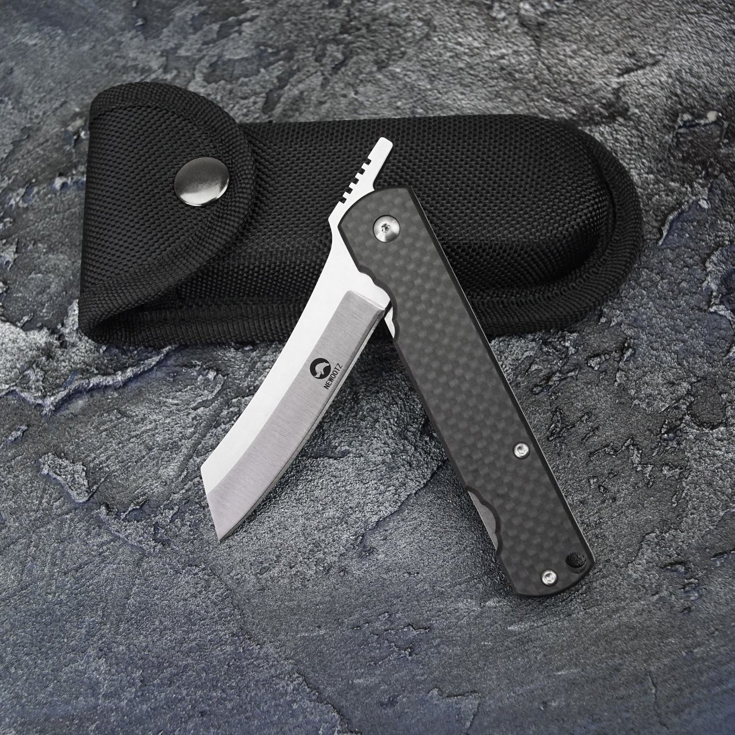 3in Higonokami Razor Folding Pocket Knife , D2 Steel Blade,Carbon Fiber Handle,Liner Lock